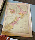 1873 Bartholomew Australia Tasmania New Zealand Maps Antique Color Originals