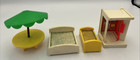 Fisher Price Main St Village 1973 Play Set Garage Barber Shop Police Vintage