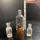 Antique Apothecary Medicine Embossed Bottles Amber Clear Lyric Owens Phenique