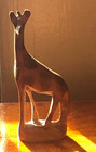 Vintage Small Handmade Hand Carved 4  Wooden Giraffe Standing