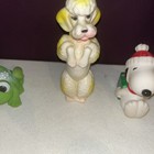 Vintage 1960s - Lot Of 7- Rubber  Squeak Toys - 2 X Snoopy 1966  Poodle   More