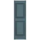 12 w X 35 h Lifetime Vinyl Raised Panel Shutters Per Pair - Wedgewood Blue