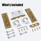 Newliplace Mortise Lock Set Interior Door Antique Brass Door Knobs Skeleton Key