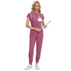 High Quality Women Scrub Jumpsuit Medical Nursing Jogger Stretch Comfort Scrubs