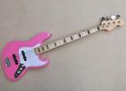 Pink 4 Strings Electric Jazz Bass Guitar With Maple Fingerboard