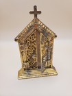 Vintage Brass Shrine For Religious Keepsake  Hinged Doors  Very Delicate 