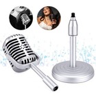Facmogu Vintage Desktop Microphone Prop Model With Adjustable Stand  C