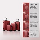       free Shipping       set Of 4 Suitcases luggage Dark Red  silent Wheels casters 