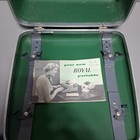 Vintage 1953 Royal Quiet De Luxe Portable Typewriter Case Manual Green Keys