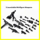 Minifigure Weapons Lot Of 5 Launchable Guns Action Figure Army Set Build Toys
