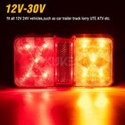 2pcsled Waterproof Tail Lights Kit Camper Trailer Rv Truck Rear Turn Signal 12v
