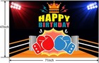 Boxing Happy Birthday Banner Backdrop Glove Match Sports Multi 
