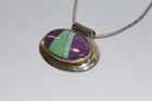 Jay King Dtr Sterling Charoite-aventurine Pendant Necklace 20 