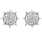 Judith Ripka Sterling Silver 1 2 Ct Cubic Zirconia Flower Stud Earring For Women