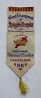 1940 Knights Templar 41st Triennial Conclave Cleveland Ribbon- Bookmark  573