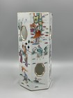 Antique 19th C Chinese Famille Rose Immortals Porcelain Hexagonal Vase 11 1 2 