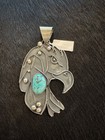 Sterling Silver Turquoise Pendant  Native American M Willie