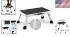 Folding Aluminum Step Stool 15x10 2x1 8in Adjustable Non-slip Max 330lbs