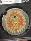 2020 Ghana 2 Cedis Mandala Art - Lion Ngc Ms-70 Antiqued 