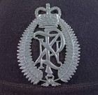 Vintage New Zealand Police Hat Helmet Kings Crown Badge 1960 Black  Bobbie 