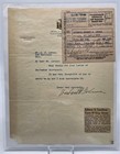Herbert H Lehman 1933 Typed Signed Letter   Orig Vehicle Reg Renewal Ny Governor