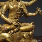9 1  Old Antique Tibet Buddhism Temple Bronze 24k Gilt Vajrapani Buddha Tatue