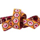 Tula Pink - Hexagon In Orange And Pink  7 8  Ribbon By Renaissance Ribbons