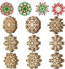 Joiedomi 36 Pcs Christmas Snowflake Wooden Ornaments  Xmas Unfinished Wood    