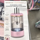 Urban Butterfly Makeup Brush Cleaner Pink Usb Powered With Cleaning Mat