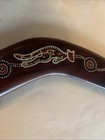 Vintage Aborigines Of Queensland Souvenir Handmade Boomerang Painted Kangaroo 8   