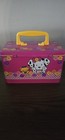 Vintage Sanrio Spottie Dottie Metal Lunchbox Tin Box W  Handle  Pink yellow 