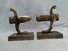 Vintage Pair Of Cast Metal Book Ends Shape Sword Tip And Handle
