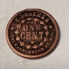 1863 Civil War Token Indian Head  C  Doscher Civil War Store Card Token 1863 