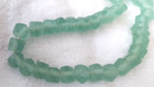 50 Frosted Faceted Aqua Blue Glass Beads 8mm To 10mm  Looks Like Sea Glass