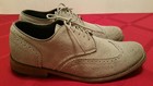 Men s Vintage Wing Tips  Leather Shoes Size 8 m  Gray Oxford Made In Usa 