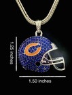 Iced Out Chicago Bears Helmet Pendant Necklace 24  Silver Plated Chain Nfl