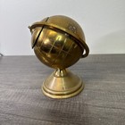 Vtg C1933 Art Deco Chicago World s Fair Brass Globe Cigarette Holder   Ashtray