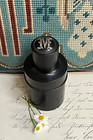 Antique Edwardian Ebony Perfume Bottle Holder With Silver Initial  m  To Top