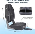 2 Pack Folding Boat Seats W high Back   Thickened Sponge Padding For Boat
