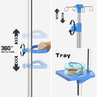Iv Pole With Wheels Medical Portable Iv Stand With 4 Hooks And Tray  52 3    To 70