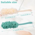 2 Pack Back Scrubber Long Handle Loofah Shower Brush Body Exfoliating Sponge