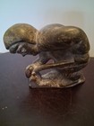 Vintage Alaskan Inuit Native Hand Carved Soap Stone Figurine Signed  Beautiful 
