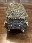 Vintage Gold Music Box - Trinket Jewelry Casket Gold Velvet Interior  over Wound