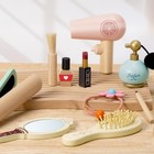 Wooden Makeup Set  15pcs Hair Salon Girl Toys Pretend Play Makeup Kit With Pl   