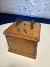 Antique Oak Electric Ringer Bell Box Telephone Telegraph Wood Missing Bells