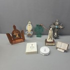 Catholic Religious Decor Lot Italy Crucifix Madonna Holy Water Shrine Vintage