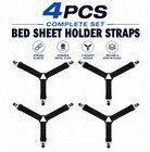 4 Pack Adjustable Bed Sheet Holder Straps Fitted Sheet Clips Fasteners Grips