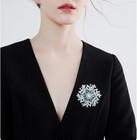 Christmas Vintage Snowflake Brooch Pins Rhinestone Rotate Flower Broochs Winter