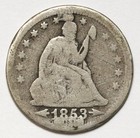 1853 25c Seated Liberty Silver Quarter W  Arrows - Love Token - Eep Engraved