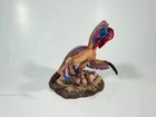 Safari Ltd Dinosaur Toy Feathered Oviraptor On Nest Rare Retired Replica 2007